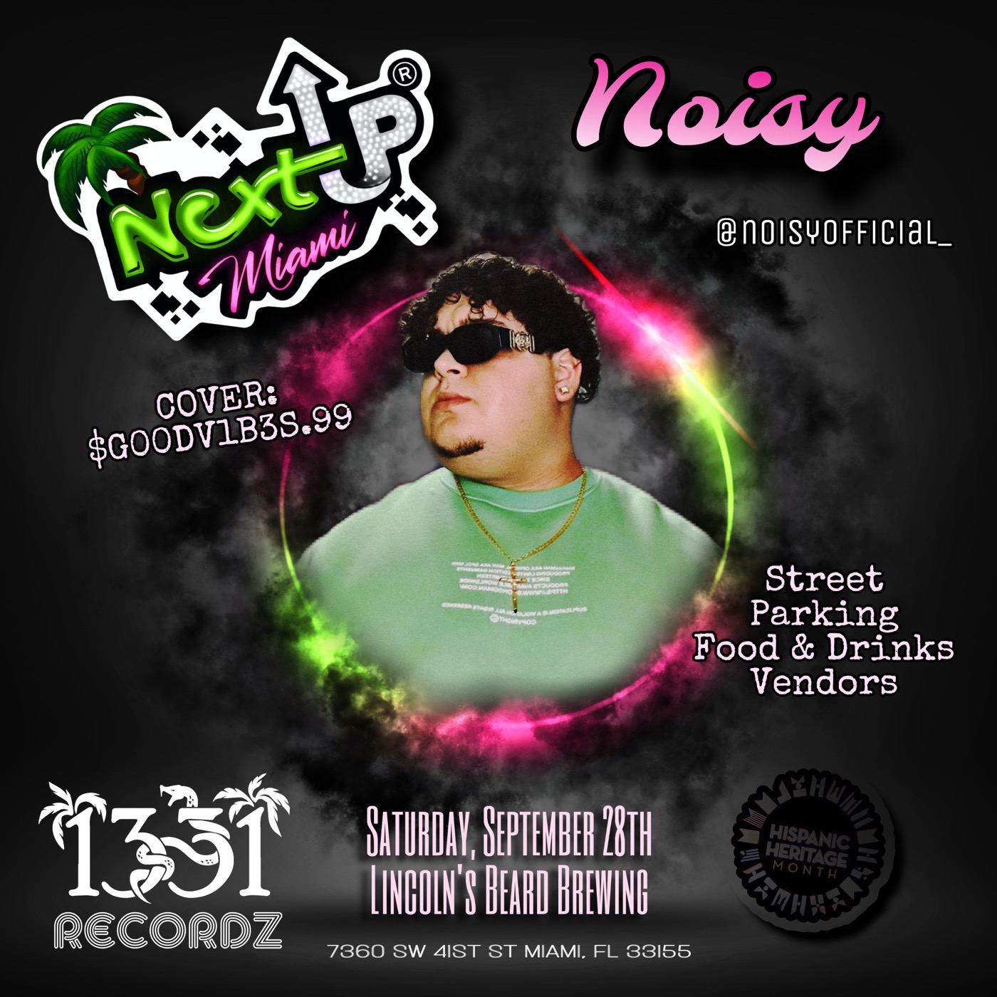 Next Up Miami featured artist flyer designed by LMDP