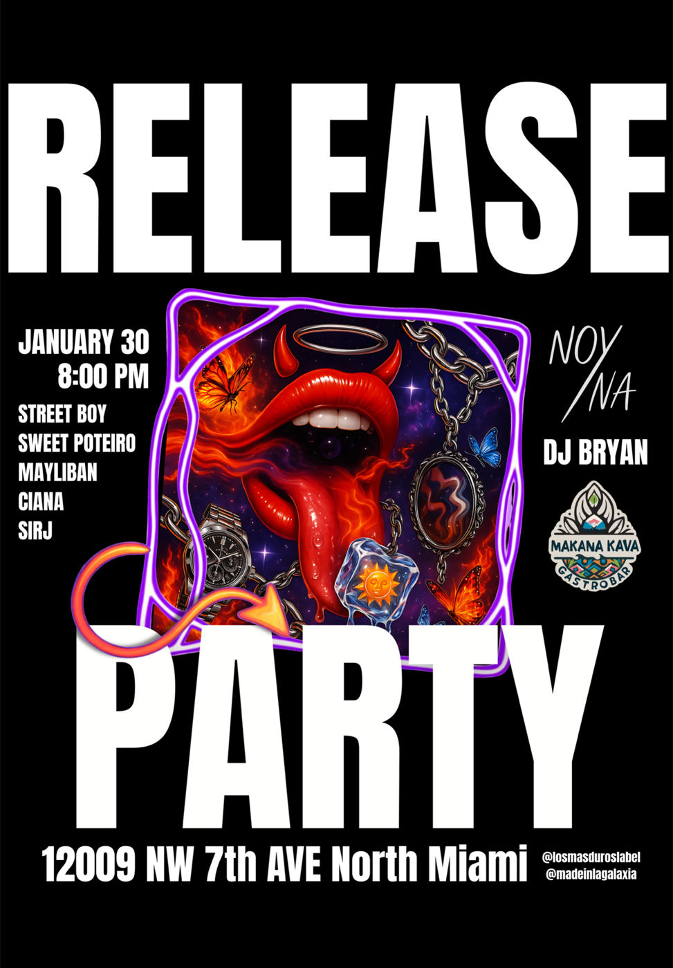 Release Party promotional flyer designed by LMDP